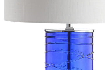 Cole 27.5" Modern Fused Glass Cylinder LED Table Lamp